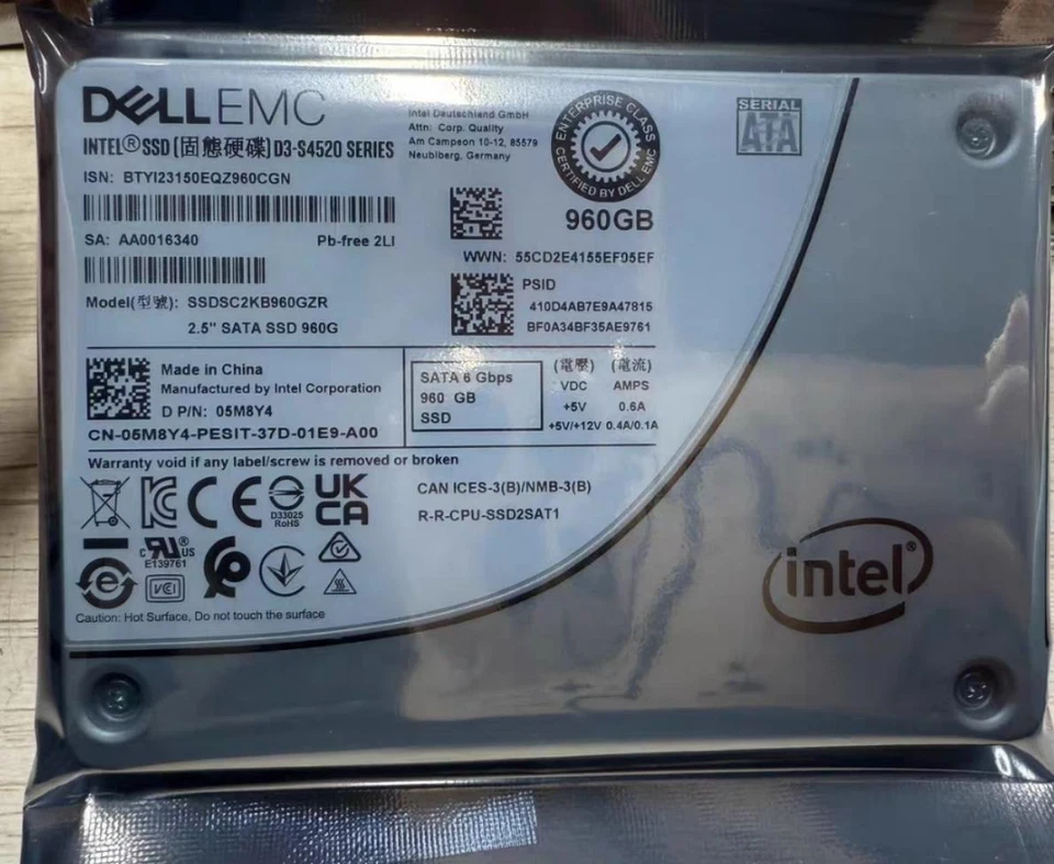 New DELL EMC Intel S4520 960GB SSD 2.5" SATA 6Gb/s SATA III SSDSC2KB960GZR - Bild 1 von 1