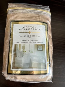 Levinsohn Cotton Collection Canvas Solid King 15 in Drop Tailored Bedskirt - Picture 1 of 4