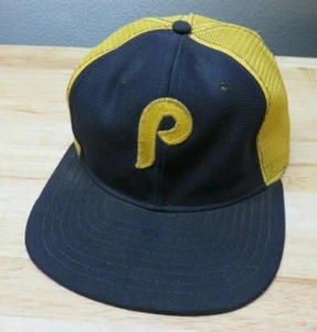 Vintage New Era Pro Model Pittsburg Pirates SnapBack Hat Yellow Mesh M/L Dupont - Picture 1 of 10