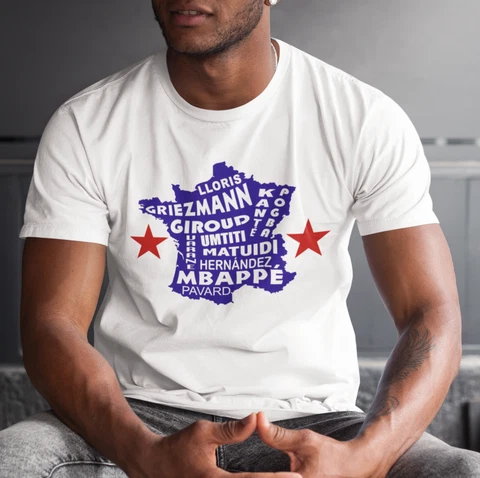 France Map soccer players World cup Russia 2018 t shirt jersey camiseta Cover