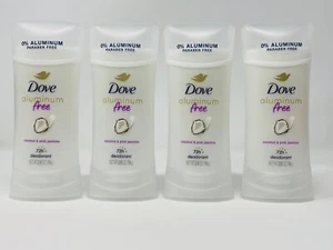 4 Dove Coconut & Pink Jasmine 72hr Odor Protection 0% Aluminum Deodorant New - Picture 1 of 6
