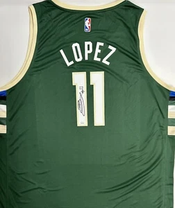 Camiseta deportiva verde Fast Break firmada por Brook Lopez de los Bucks campeón de la NBA firmada por Mil Fanatics AUTO JSA - Imagen 1 de 3