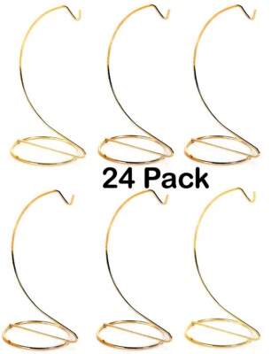 Soporte de exhibición de adornos soportes para colgar de alambre, 10 pulgadas de alto oro brillante, paquete de 24 Foto 1 de 4