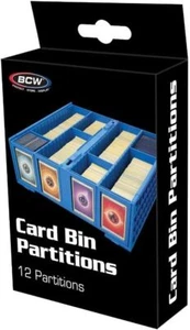 2 Packungen mit 12 (24) BCW blau Kunststoff Sammelkarten Behälter Trennwände - Bild 1 von 1