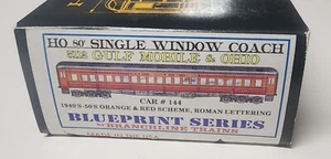 BRANCHLINE BLUEPRINT SERIES 80' SINGLE WINDOW COACH HO GAUGE GULF MOBILE & OHIO! - Picture 1 of 5