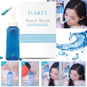 300ml Nasal Wash Neti Pot Sinus Allergies Relief Nose Clean Rinse Bottle UK SELL - Picture 1 of 13