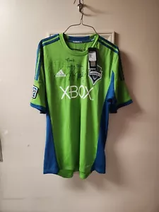 Adidas Seattle Sounders FC Jersey L Green Xbox 360 ClimaCool Signed Kasey Keller - Picture 1 of 8