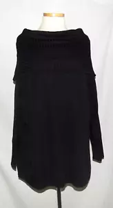 Top túnica Misook mujer tejido negro con diseño trenzado plegable escote ancho 2X - Imagen 1 de 5