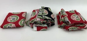 Lot Gothic Christmas Skulls Wreaths Red & Black Goth Holiday 1 yd Strips Scraps - Picture 1 of 14