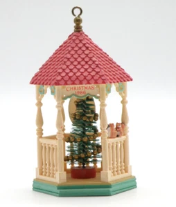 Vintage HALLMARK Christmas 1986 Collectible Tree Ornament Gazebo Xmas Tree Loose - Picture 1 of 13