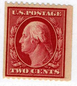 1910 2c Washington coil SL Wmrk carmine (SC# 386) UNUSED Original Gum – NH - Picture 1 of 1