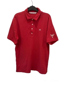 Travis Matthew polo shirt Golf Shirt Red Flag Byron Nelson AT&T mens medium logo - Picture 1 of 7