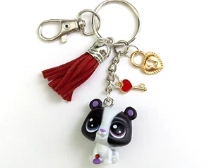 Littlest Pet Shop Schlüsselanhänger LPS Baby Panda Bär Mond Bärenjunge Mini Handarbeit - Bild 1 von 5