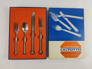 Vintage Gorham Oktett Zinn Satiniert Besteck 4 Stck Gedeck Set in Box - Bild 1 von 10