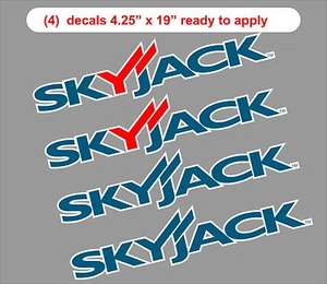 SkyJack Aerial Lift set of 4 Decals 4.25" x 19" NEW Sizzor Lift Equipment decals - Picture 1 of 1
