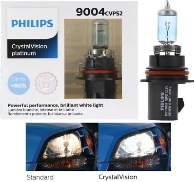 Philips Crystal Vision Platinum 9004 65/45W Two Bulbs Head Light Replace Upgrade - Image 1 of 4