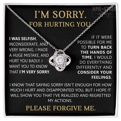 Collar I'm Sorry For Hurting You Nudo Perdóname Disculpa Regalos Esposa Novia Foto 1 de 4