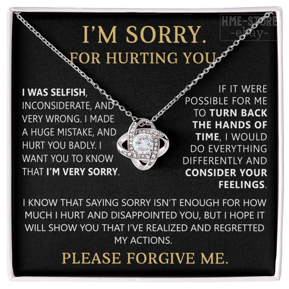Collar I'm Sorry For Hurting You Nudo Perdóname Disculpa Regalos Esposa Novia Foto 1 de 4