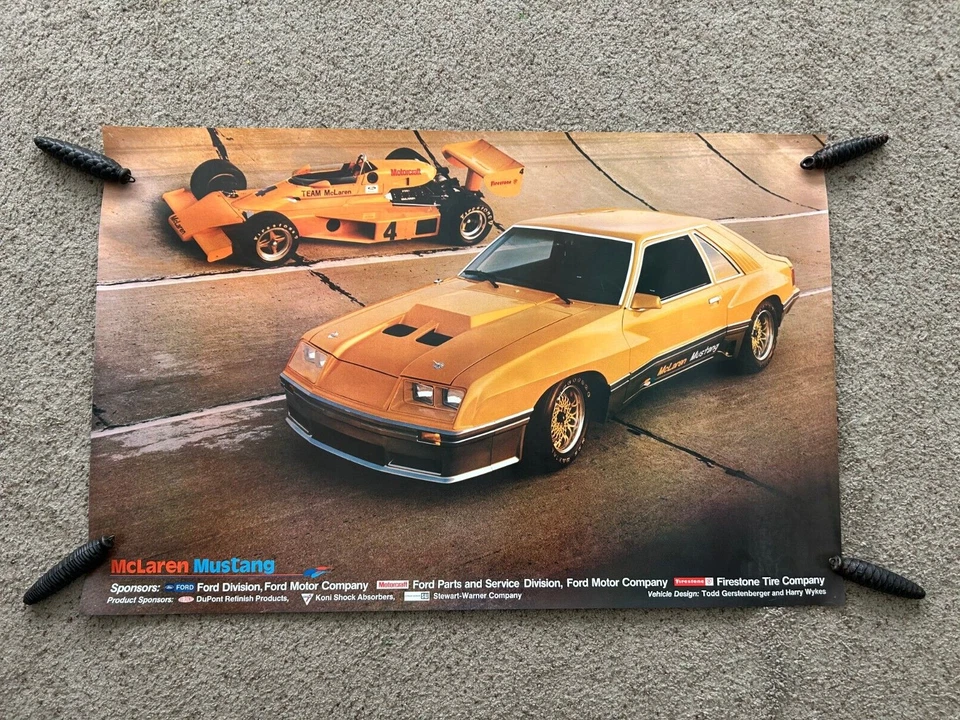 1980s Ford McLaren Mustang original factory poster. - Image 1 of 1