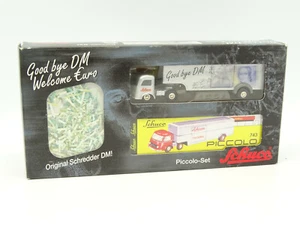 Schuco 1/90 Piccolo - Camión Mercedes Good Bye DM Welcome Euro - Imagen 1 de 1