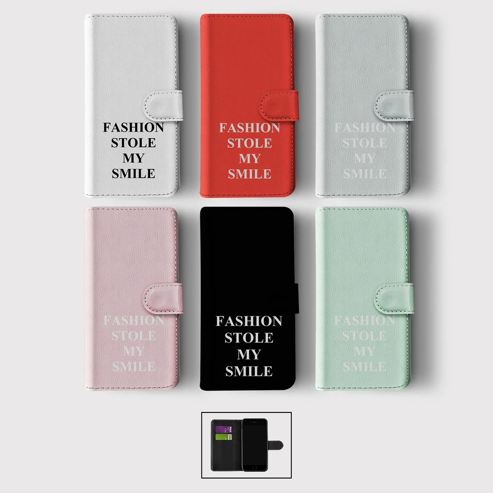 CASE FOR IPHONE 16 16E 15 14 13 12 11 SE WALLET FLIP PHONE COVER FASHION QUOTE - Image 1 of 1