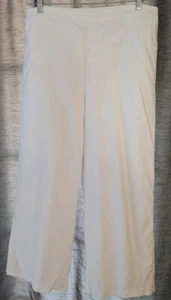 Coldwater Creek Women's PXL White Flat Front Linen Pants wide Leg Inner Shell - Picture 1 of 9