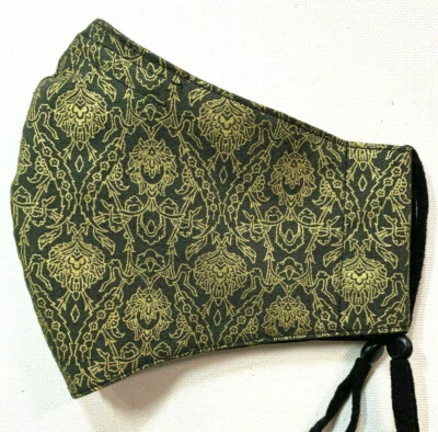 Handmade Cotton Face Mask with Filter Pocket Nose Wire Hospital Approved Design - Image 1 of 4