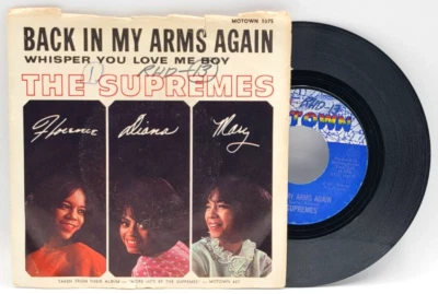 THE SUPREMES - BACK IN MY ARMS AGAIN / WHISPER YOU - SOUL 45 & PICTURE SLEEVE - Image 1 of 2