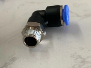 PL Male  Elbow Pneumatic Push-In Fitting For Air ,Water Sizes 4, 6, 8, 10, 12mm - Picture 1 of 10