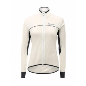 Virgo Packable Women's Rain Jacket White/Grey by Santini Size S - Picture 1 of 3