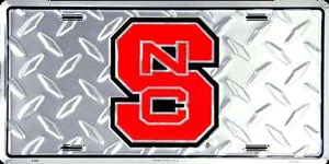NC STATE WOLFPACK COCHE CAMIÓN ETIQUETA DIAMANTE PLACA DE LICENCIA WOLFPACK LETRERO DE METAL - Imagen 1 de 5