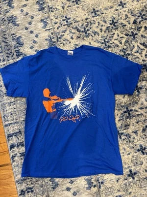 New York Mets DAVID WRIGHT SGA Firework T-shirt Size Large Blue Rare - Image 1 of 4