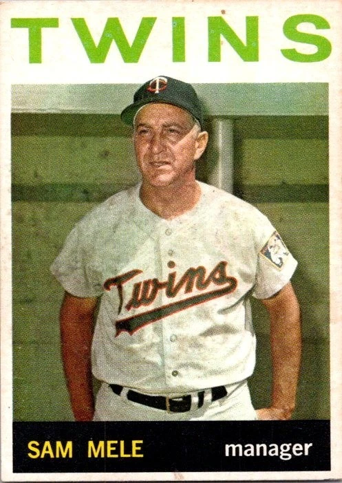 VINTAGE BASEBALL CARD TOPPS 1964 SAM MELE MINNESOTA TWINS  NO35 - Image 1 of 2