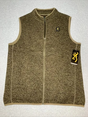 New Browning Casual Sportswear Fleece Vest Size Large Lt. Brown With Pockets NWT - Image 1 of 4