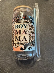 Leopard boy mama glass tumbler - Picture 1 of 1