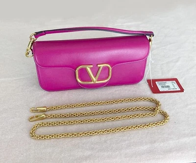 Valentino Garavani VLogo Loco Flap Shoulder Bag Leather Mini Pink $ 2,600.00 - Image 1 of 4