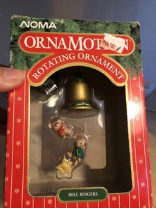 Vintage 80er NOMA Ornamotion rotierender Christbaumschmuck Mäuse Glocke Läuten Box - Bild 1 von 7