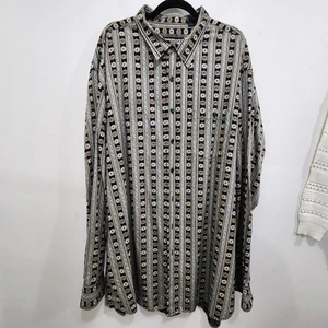 Axis Long Sleeve Geometric Print Shirt Button-front Long Sleeve Mens 3XT - Picture 1 of 19
