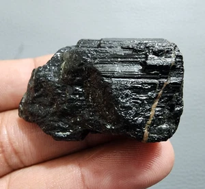 200 Crt Amazing Black Tourmaline Crystal Healing Rough Black Tourmaline Specimen - Picture 1 of 8