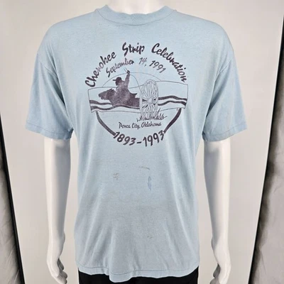 Vintage 1991 Cherokee Strip Celebration Ponca City, Oklahoma T-Shirt (XL) - Image 1 of 4