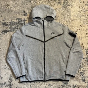 Nike Tech Fleece Felpa con Cappuccio Giacca Uomo Grande Grigio Full Zip Felpa CU4489-063 - Foto 1 di 11