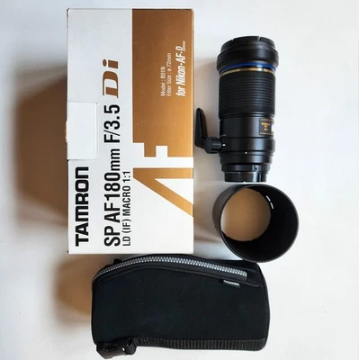 Tamron SP AF 180mm f/3.5 Di LD (IF) 1:1 Macro Lens for Nikon AF – w/ Hood, Bag & - Image 1 of 4