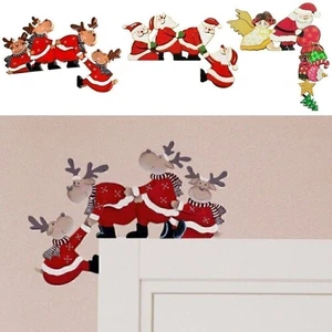 Weihnachten Türrahmen Weihnachtsmann Elch Holzverkleidung Weihnachts tür Dekor - Bild 1 von 26
