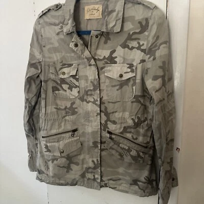 Женская бархатная куртка Lily Aldridge S серая камуфляжная на молнии с защелками карман - Изображение 1 из 4