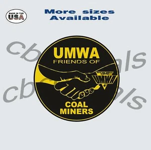 UMWA Hard hat decal Friends of coal miners 6 inch - Picture 1 of 1