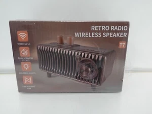 Retro Bluetooth Speaker Vintage Radio Walnut Wood Rotary FM Radio - Picture 1 of 2