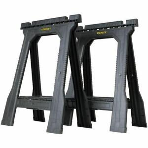 Stanley Trestles Portable Folding Plastic Saw Horse 362kg Twin Pack STA170355