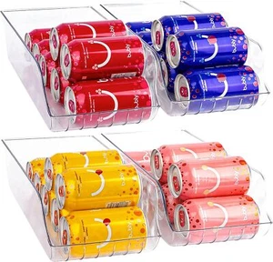 Oizeir Soda Can Organizer - Clear Plastic Storage 13.75"D x 7"W x 4"H, - Picture 1 of 7