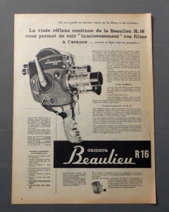 PUB PUBLICITE ANCIENNE ADVERT CLIPPING 250917 / CAMERA R 16 BEAULIEU LA VISE REF - Imagen 1 de 1
