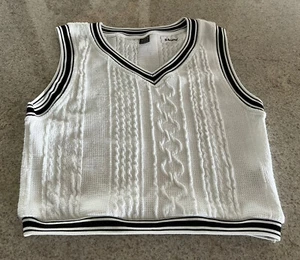 Shein White Sweater Vest With Black Trim (S) - Picture 1 of 6